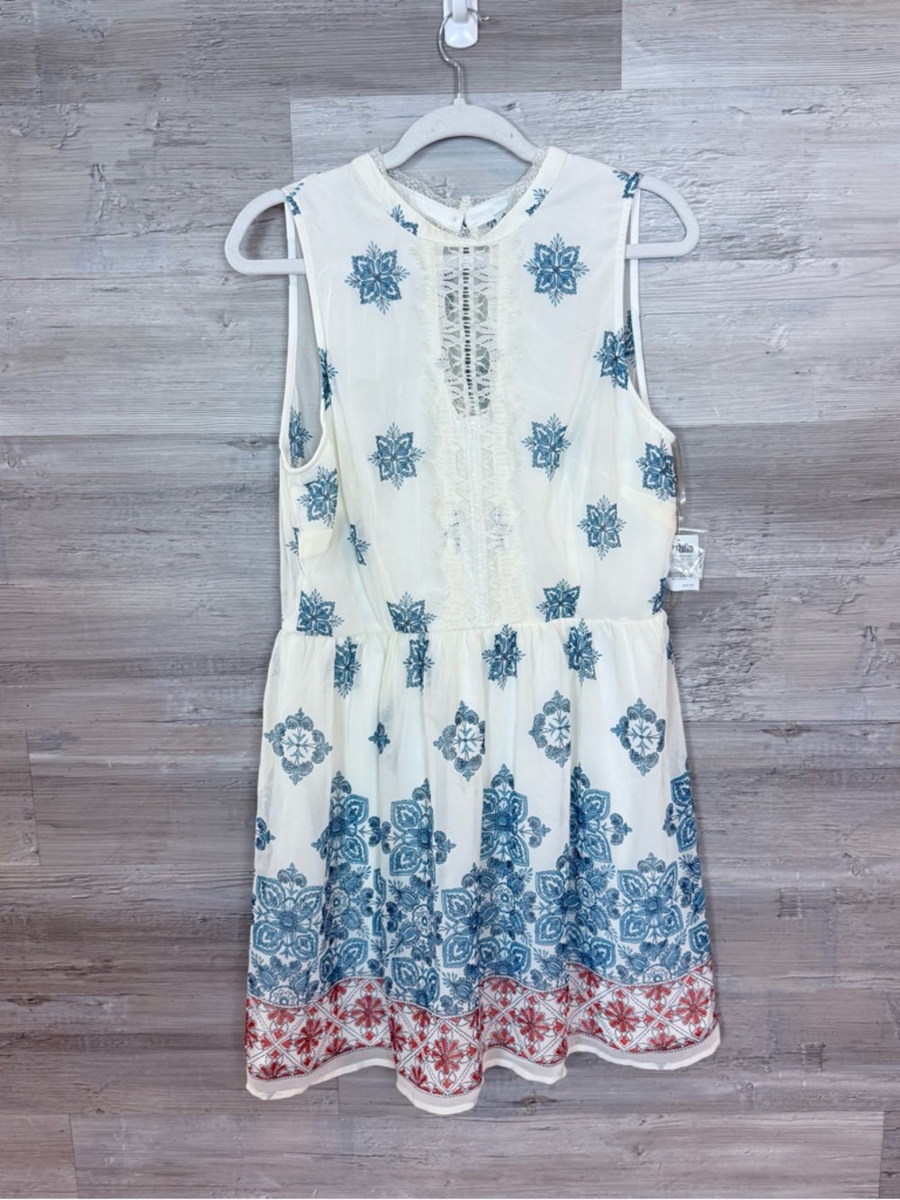 Charlotte Russe Y2K Boho Lace Inset Mini Dress